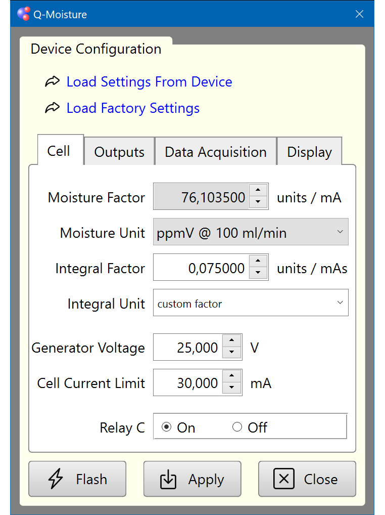 Q-Moisture Cell Configuration