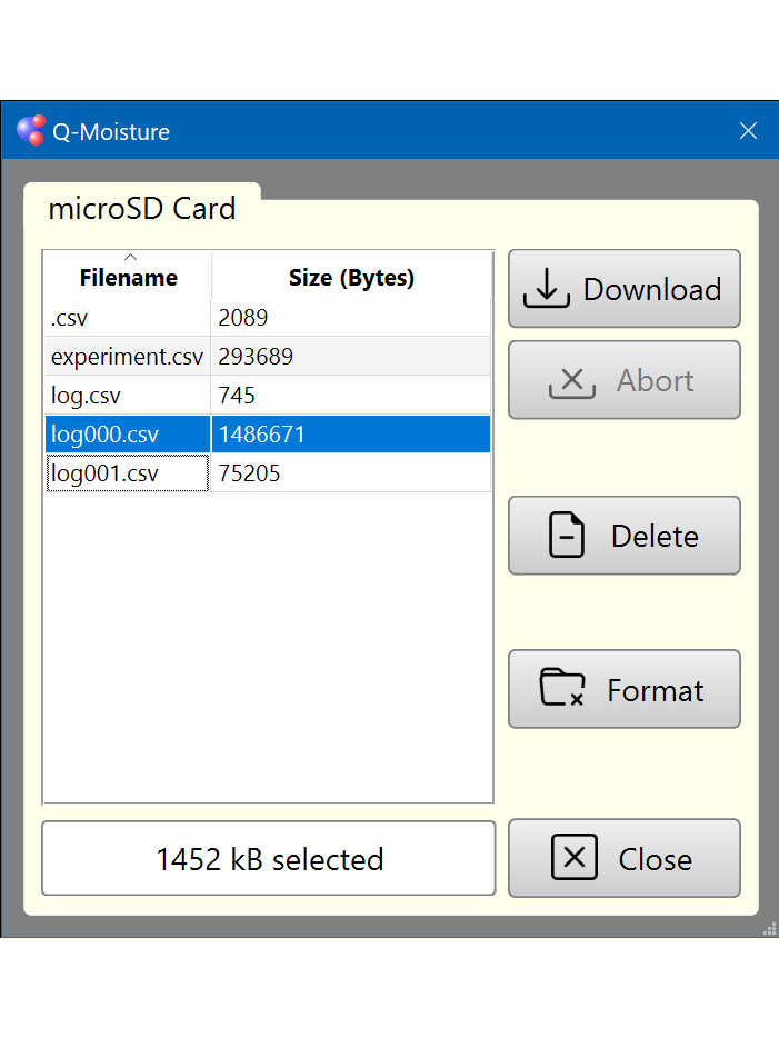 Q-Moisture SD Card Access