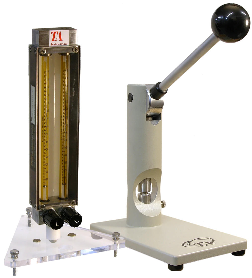 Rotameter und Probentiegelpresse